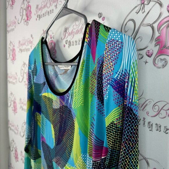 Peter nyguard blouse swirls luxury multicolor  Abstract Women's Top - Picture 4 of 11